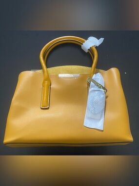 Call It Spring Mustard Yellow Structured Tote Bag